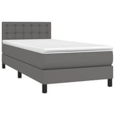 shumee Boxspring posteľ s matracom sivá 90x200 cm umelá koža