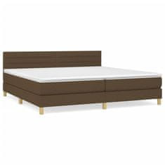 shumee Boxspring posteľ s matracom tmavohnedá 200x200 cm látka