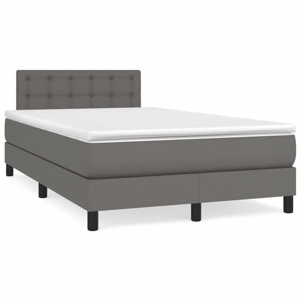 Vidaxl Boxspring posteľ s matracom sivá 120x200 cm umelá koža