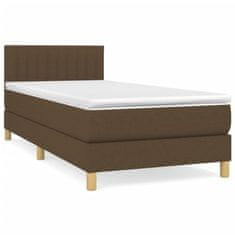 shumee Boxspring posteľ s matracom tmavohnedá 100x200 cm látka