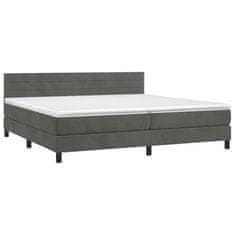 shumee Posteľný rám boxspring s matracom tmavosivý 200x200 cm zamat