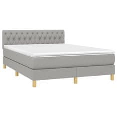 shumee Boxspring posteľ s matracom bledosivý 140x190 cm látka