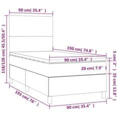 Petromila vidaXL Boxspring posteľ s matracom sivá 90x190 cm umelá koža