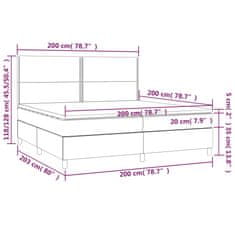 shumee Boxspring posteľ s matracom modrá 200x200 cm látka