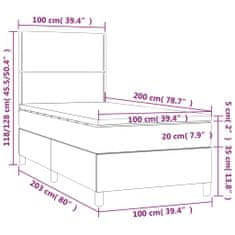 Petromila vidaXL Boxspring posteľ s matracom sivohnedý 100x200 cm látka