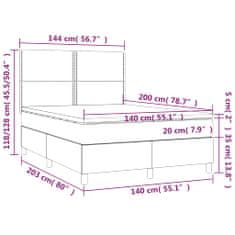 Petromila vidaXL Boxspring posteľ s matracom tmavohnedá 140x200 cm látka