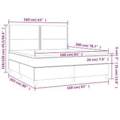 Petromila vidaXL Boxspring posteľ s matracom tmavohnedá 160x200 cm látka