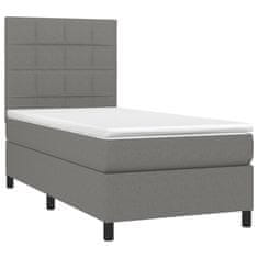 shumee Boxspring posteľ s matracom tmavosivá 90x200 cm látka