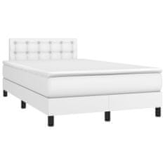 shumee Boxspring posteľ s matracom biela 120x200 cm umelá koža