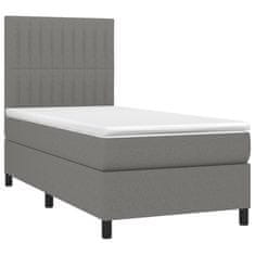 shumee Boxspring posteľ s matracom tmavosivá 90x200 cm látka