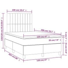 shumee Boxspring posteľ s matracom čierny 120x200 cm látka