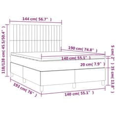 Petromila vidaXL Boxspring posteľ s matracom bledosivý 140x190 cm látka