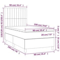 Petromila vidaXL Boxspring posteľ s matracom tmavohnedá 90x190 cm látka