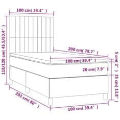 Petromila vidaXL Boxspring posteľ s matracom tmavosivá 100x200 cm látka