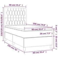 shumee Boxspring posteľ s matracom tmavohnedá 90x190 cm látka