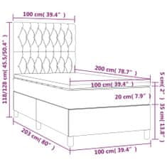 Petromila vidaXL Boxspring posteľ s matracom čierna 100x200 cm látka