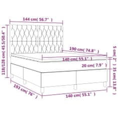 Petromila vidaXL Boxspring posteľ s matracom sivohnedý 140x190 cm látka