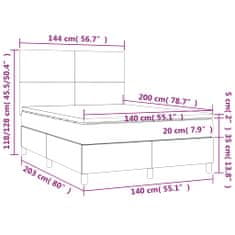 Petromila vidaXL Boxspring posteľ s matracom tmavohnedá 140x200 cm látka