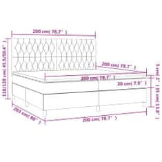 shumee Boxspring posteľ s matracom tmavosivá 200x200 cm látka