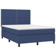 shumee Boxspring posteľ s matracom modrý 140x190 cm látka