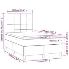 shumee Posteľný rám boxspring s matracom čierny 120x200 cm zamat