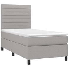 shumee Boxspring posteľ s matracom bledosivý 100x200 cm látka