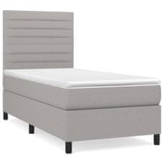 shumee Boxspring posteľ s matracom bledosivý 100x200 cm látka