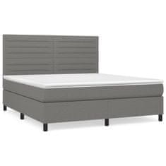 shumee Boxspring posteľ s matracom tmavosivá 160x200 cm látka