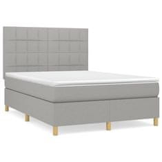 shumee Boxspring posteľ s matracom bledosivý 140x190 cm látka