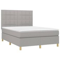 shumee Boxspring posteľ s matracom bledosivý 140x190 cm látka