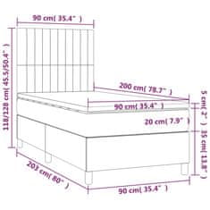 shumee Posteľný rám boxspring s matracom čierny 90x200 cm látka