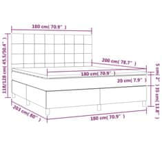 shumee Boxspring posteľ s matracom bledosivá 180x200 cm látka