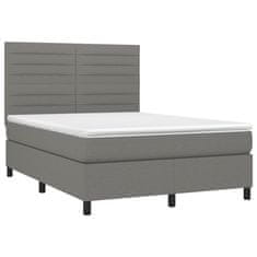 Petromila vidaXL Boxspring posteľ s matracom tmavosivá 140x190 cm látka