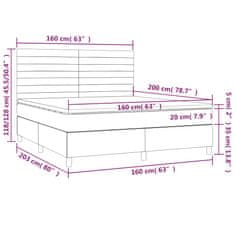 shumee Boxspring posteľ s matracom tmavosivá 160x200 cm látka