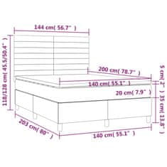 Petromila vidaXL Boxspring posteľ s matracom tmavohnedá 140x200 cm látka