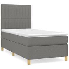 Petromila vidaXL Boxspring posteľ s matracom tmavosivá 100x200 cm látka