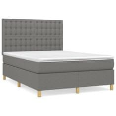 Petromila vidaXL Boxspring posteľ s matracom tmavosivá 140x190 cm látka