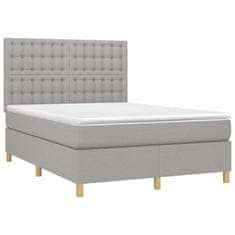 Petromila vidaXL Boxspring posteľ s matracom bledosivý 140x190 cm látka