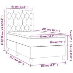 shumee Posteľný rám boxsping s matracom modrý 80x200 cm látka