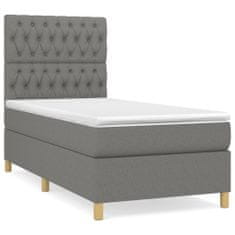 shumee Boxspring posteľ s matracom tmavosivá 100x200 cm látka