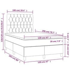 shumee Posteľný rám boxspring s matracom tmavosivý 90x190 cm zamat