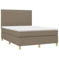 shumee Posteľný rám boxspring s matracom sivohned 140x200 cm látka