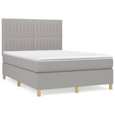 shumee Boxspring posteľ s matracom bledosivý 140x190 cm látka