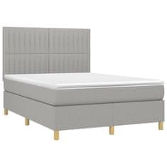 shumee Boxspring posteľ s matracom bledosivý 140x190 cm látka