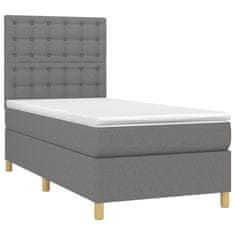 Petromila vidaXL Boxspring posteľ s matracom tmavosivá 100x200 cm látka