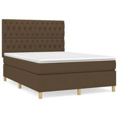 Petromila vidaXL Boxspring posteľ s matracom tmavohnedá 140x190 cm látka