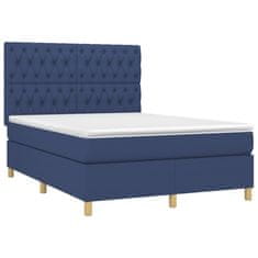 Petromila vidaXL Boxspring posteľ s matracom modrý 140x190 cm látka