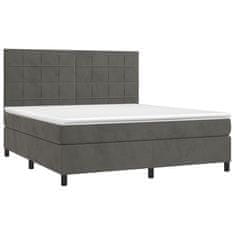 shumee Posteľný rám boxspring s matracom tmavosivý 160x200 cm zamat