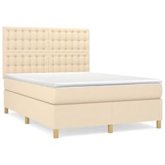 Petromila vidaXL Boxspring posteľ s matracom krémový 140x190 cm látka