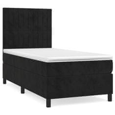 shumee Posteľný rám boxspring s matracom čierny 90x200 cm zamat